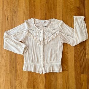 American Eagle peasant style eyelet blouse